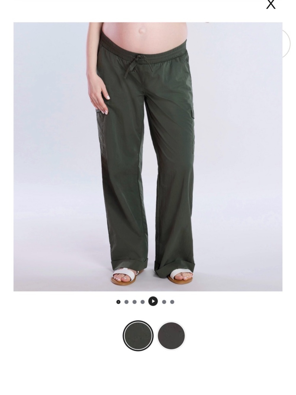 Women's Olive Wide-Leg Maternity Pants